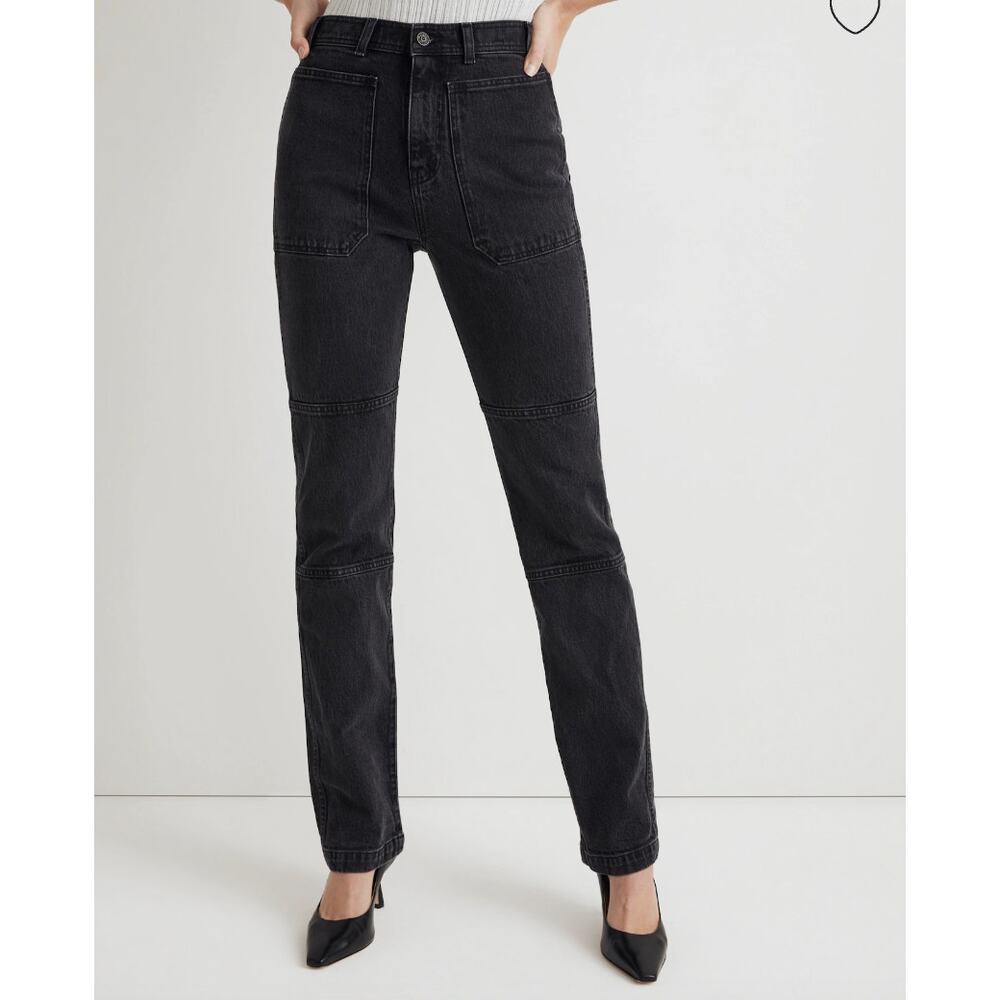 Madewell '90s Straight Utility Jeans Grey Carpenter Style Women's Size 27 NWT